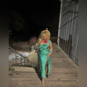 Teal Formal One Shoulder Gown